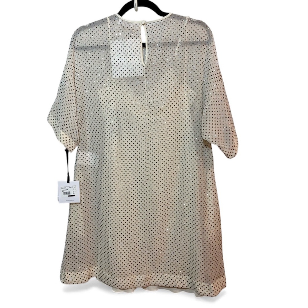 RED VALENTINO Glittered Polka-Dot Silk-Chiffon Mini Dress - Picture 8 of 17